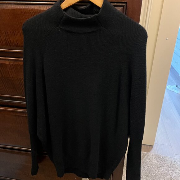 AllSaints Ridley Funnel Neck Wool & Cashmere Sweater in Black - Picture 3 of 8